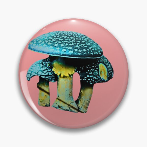 Item preview, Electric Blue & Gold Surreal Mushroom Art designed and sold by 63Hotpeppers.