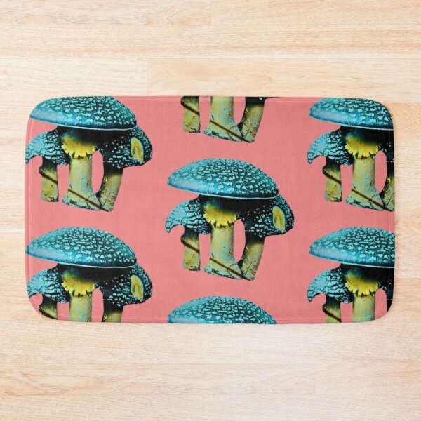 Item preview, Electric Blue & Gold Surreal Mushroom Art designed and sold by 63Hotpeppers.