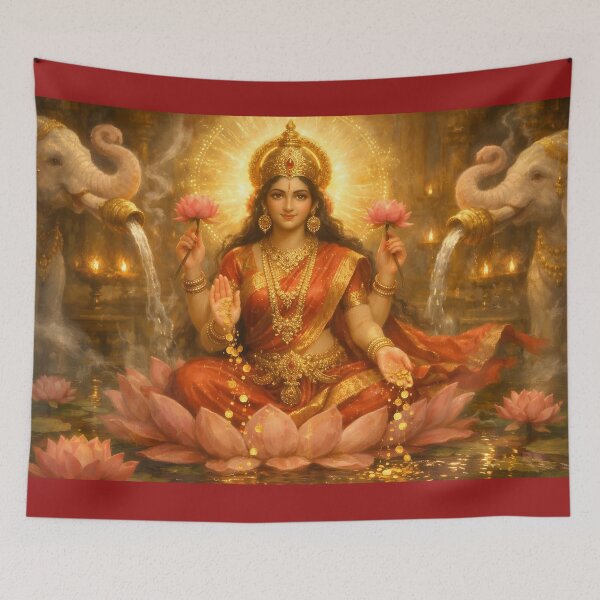 Item preview, Lakshmi Maa – Goddess of Abundance and Golden Blessings designed and sold by SoniaSarkali.