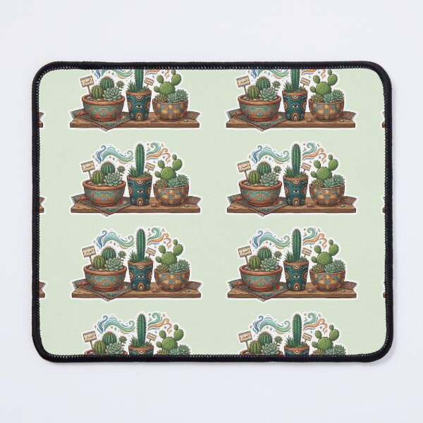 Item preview, Boho Moroccan Cactus Pots Sticker - Zellige Succulent Art designed and sold by MorcVibe.
