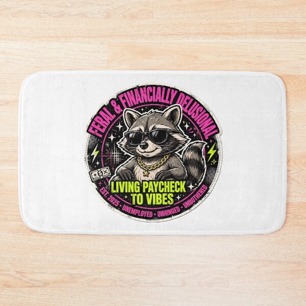 Item preview, Feral and Financially Delusional Living Paycheck to Vibes Cool Raccoon T-Shirt designed and sold by Arextr.
