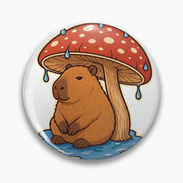 Item preview, Capybara in the rain designed and sold by LaunchUIStudio.