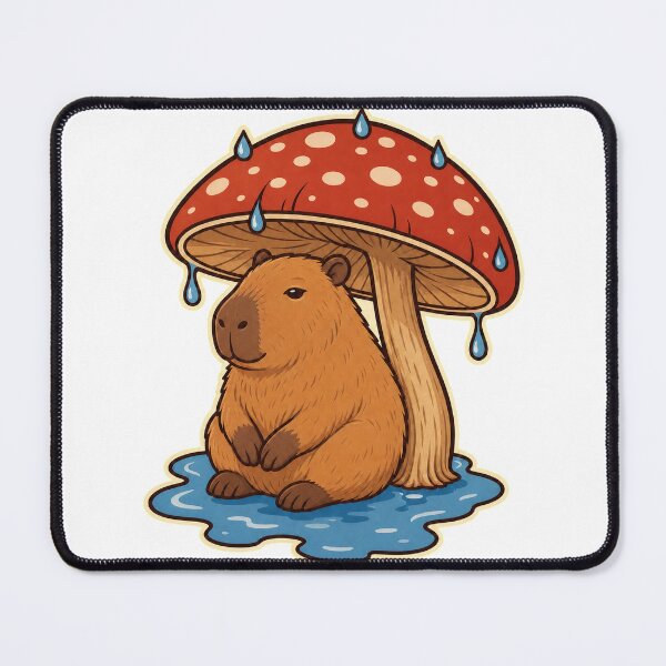 Item preview, Capybara in the rain designed and sold by LaunchUIStudio.