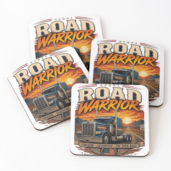 Item preview, Road Warrior Truck Driver T-Shirt – American Big Rig Semi Truck Route 66 Sunset Graphic – Freedom Adventure Open Road  designed and sold by JaZuLive.