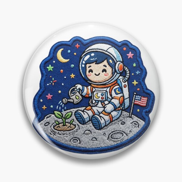 Item preview, Moon Gardener Astronaut | Cute Stitched Space Sticker designed and sold by SnowKiko.