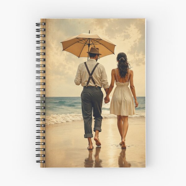 Item preview, Vintage Beach Romance – Couple Walking by the Sea designed and sold by The Sandy Design Store.