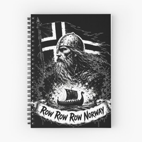 Item preview, Row Row Row Norway Viking Blackwork Tattoo Art Gift for Rowers designed and sold by Nightarel.
