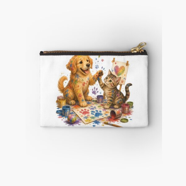 Item preview, Puppy and Kitten Painting a Rainbow Heart designed and sold by Snurly.