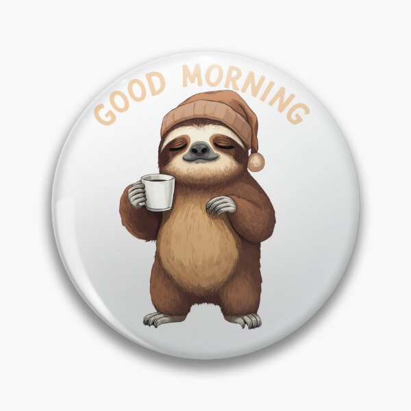 Item preview, Cute Sleeping Sloth Coffee Good Morning designed and sold by Krystek-Studio .
