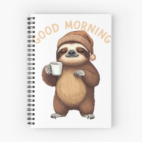 Item preview, Cute Sleeping Sloth Coffee Good Morning designed and sold by Krystek-Studio .