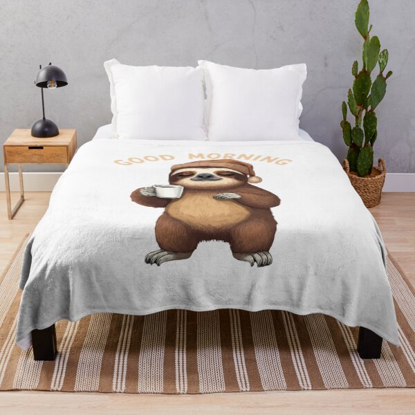 Item preview, Cute Sleeping Sloth Coffee Good Morning designed and sold by Krystek-Studio .