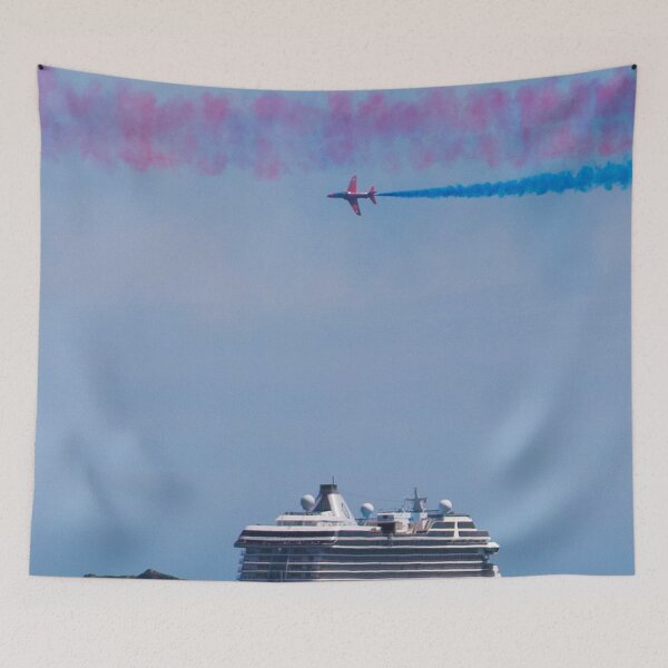 Item preview, Red Arrow flying over a cruise ship designed and sold by Aham Photos.