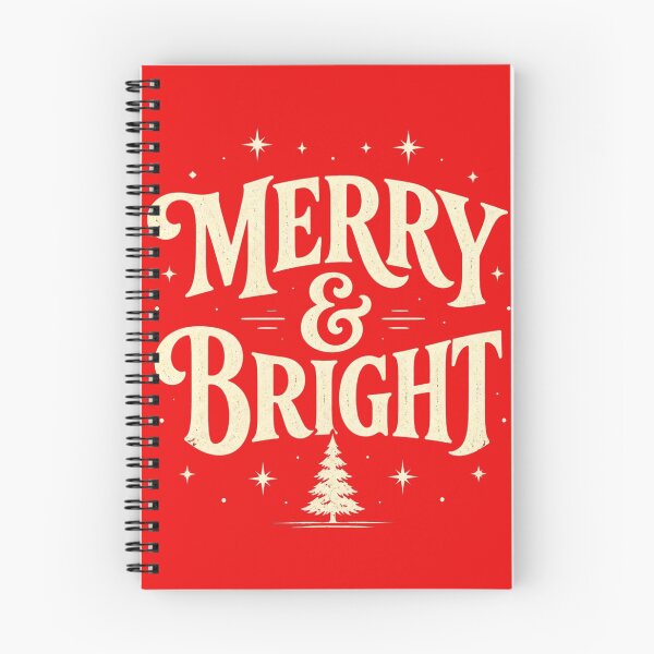 Item preview, Retro Merry and Bright Christmas Typography designed and sold by kaream1308.
