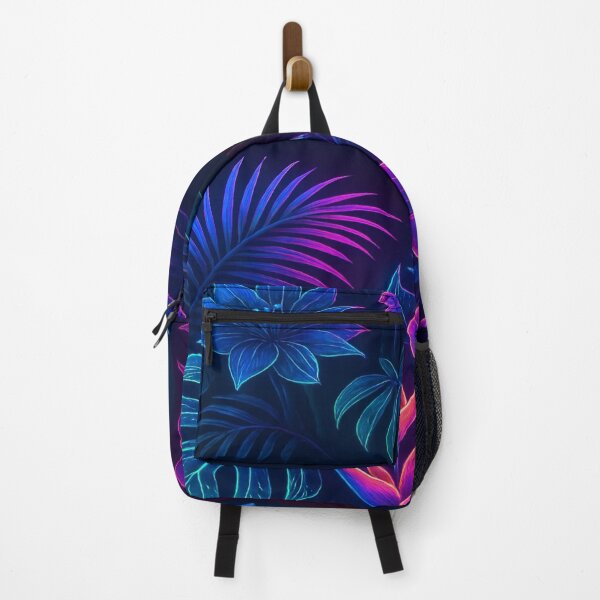 Item preview, Neon Tropical Jungle Leaves Exotic Flowers Aesthetic Art designed and sold by myforestfog.