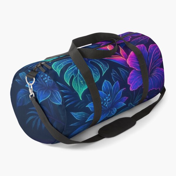 Item preview, Neon Tropical Jungle Leaves Exotic Flowers Aesthetic Art designed and sold by myforestfog.