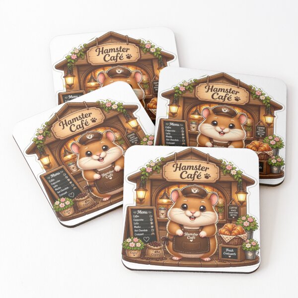 Item preview, Cute Little Café Owner Hamster Kawaii Sticker | Cozy Coffee Shop Barista designed and sold by Stylestickers55.