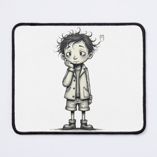 Item preview, Whimsical Messy Hair Boy Sketch Illustration designed and sold by myforestfog.