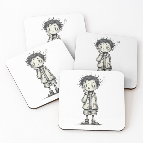Item preview, Whimsical Messy Hair Boy Sketch Illustration designed and sold by myforestfog.
