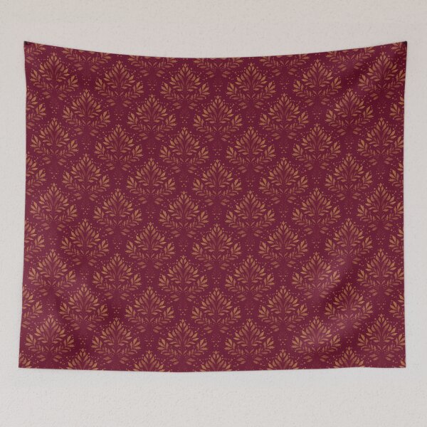 Item preview, Burgundy Botanical Damask Pattern designed and sold by Little Wimbly.