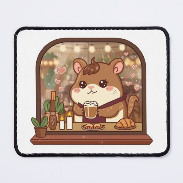 Item preview, Rainy Café Mocha Hamster Sticker | Cozy Coffee Lover Kawaii Gift designed and sold by Stylestickers55.