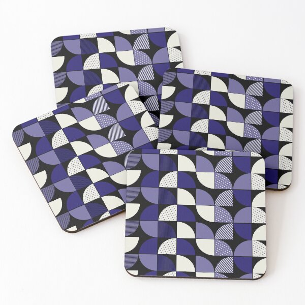 Item preview, Mid Century Modern Navy and Purple Textured Geometric Pattern designed and sold by ​Jyoti Digital Artist.