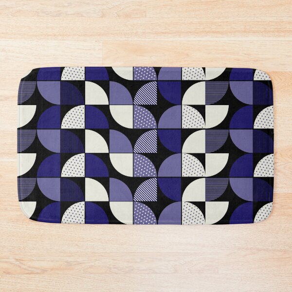Item preview, Mid Century Modern Navy and Purple Textured Geometric Pattern designed and sold by ​Jyoti Digital Artist.