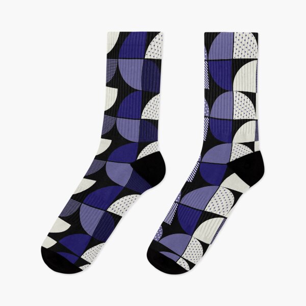 Item preview, Mid Century Modern Navy and Purple Textured Geometric Pattern designed and sold by ​Jyoti Digital Artist.