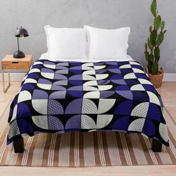Item preview, Mid Century Modern Navy and Purple Textured Geometric Pattern designed and sold by Jyoti-Quotes.
