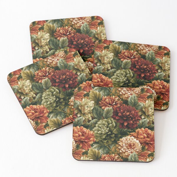 Item preview, Beautiful Dahlias Flower  - Retro Flower Floral  - Housewarming Gifts designed and sold by RoyalStarsPatts.