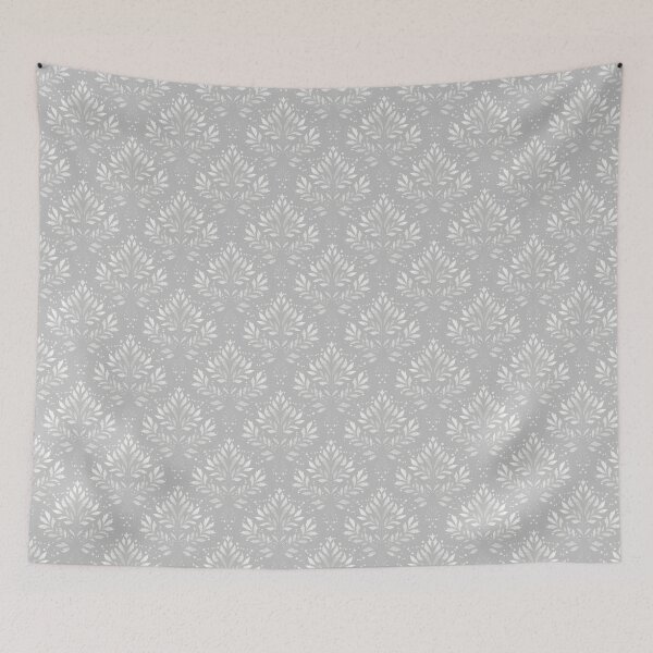 Item preview, Soft Gray Botanical Damask Pattern designed and sold by Little Wimbly.