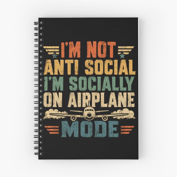 Item preview, I'm Not Anti Social I'm Socially On Airplane Mode Funny Aviation Pilot Introvert Traveler designed and sold by RetroMini2026.
