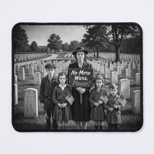 Item preview, No More Wars Please Protest Black And White designed and sold by Home Decor Art.