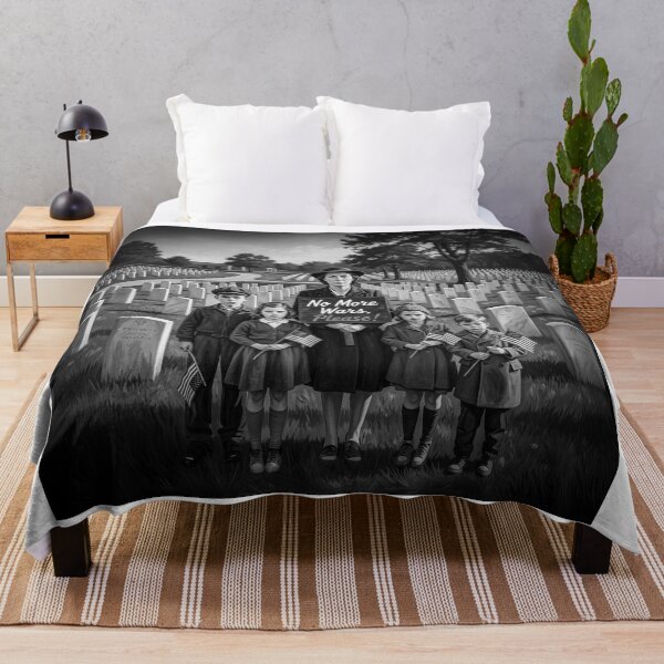 Item preview, No More Wars Please Protest Black And White designed and sold by Home Decor Art.