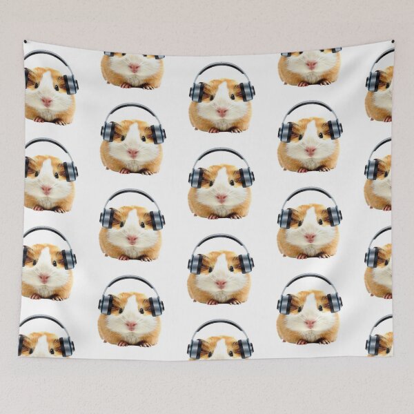 Item preview, guinea pig with headphones designed and sold by CatsCritterDesigns .