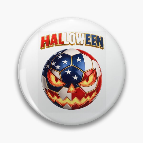 Item preview, USA Halloween Soccer Ball | American Flag Jack O' Lantern Pumpkin designed and sold by ArtSpark Studio.