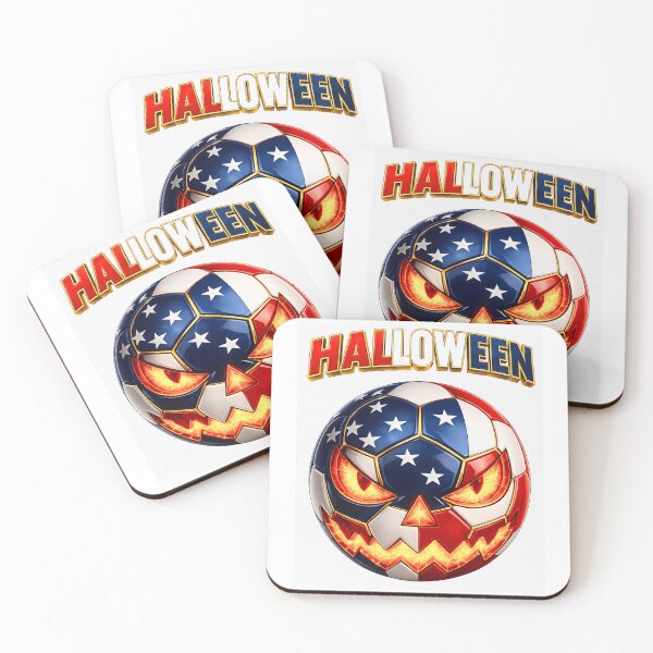 Item preview, USA Halloween Soccer Ball | American Flag Jack O' Lantern Pumpkin designed and sold by ArtSpark Studio.