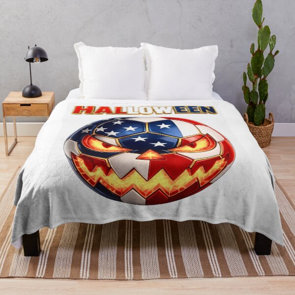 Item preview, USA Halloween Soccer Ball | American Flag Jack O' Lantern Pumpkin designed and sold by ArtSpark Studio.