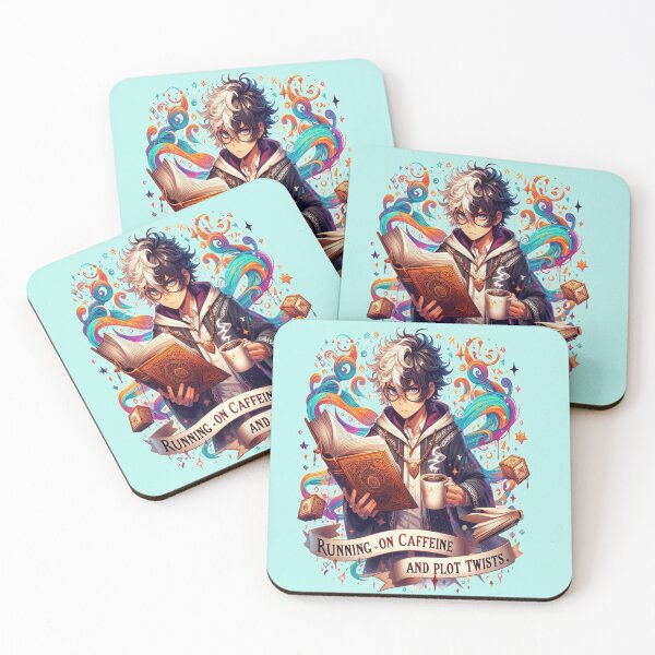 Item preview, Running on Caffeine and Plot Twists Fantasy Reader Design designed and sold by BookedAndDesign.