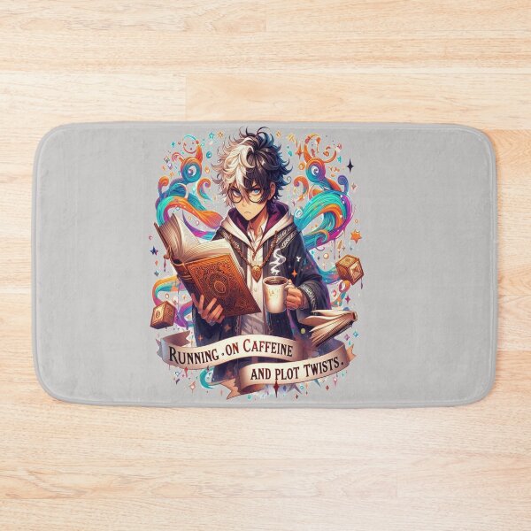 Item preview, Running on Caffeine and Plot Twists Fantasy Reader Design designed and sold by BookedAndDesign.