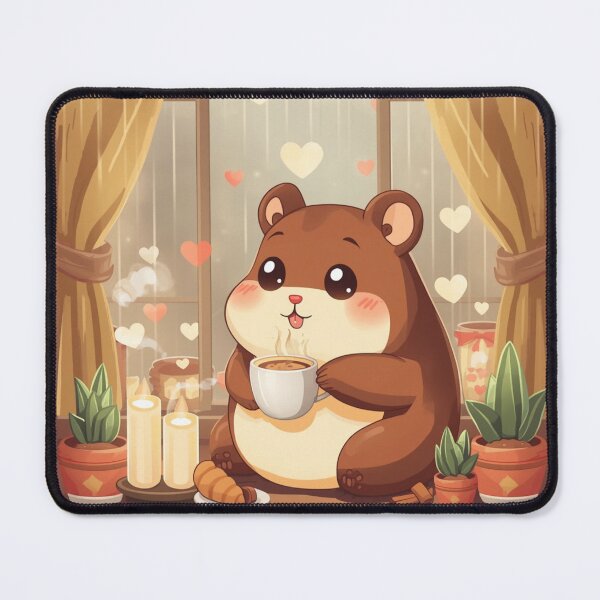 Item preview, Cute Rainy Day Hamster Café | Cozy Latte Kawaii Sticker designed and sold by Stylestickers55.