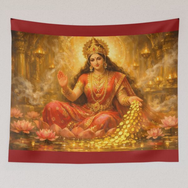 Item preview, Lakshmi Maa – Goddess of Abundance and Golden Blessings designed and sold by SoniaSarkali.