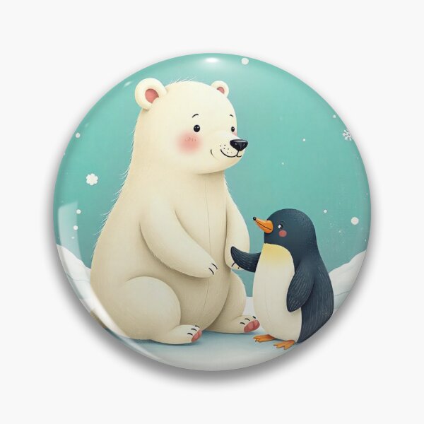 Item preview, Cute Polar Bear And Penguin Best Friends Winter Illustration designed and sold by myforestfog.