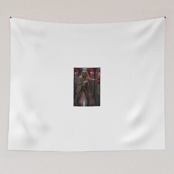 Item preview, Blonde Woman in Panic on SciFi Corridor designed and sold by CathryneDelamort.