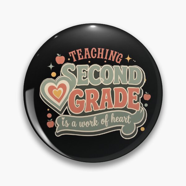 Item preview, Retro Groovy Teaching Second Grade Is A Work Of Heart Teacher T-Shirt designed and sold by FestivityFinds.
