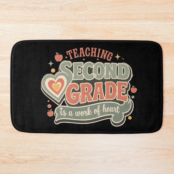 Item preview, Retro Groovy Teaching Second Grade Is A Work Of Heart Teacher T-Shirt designed and sold by FestivityFinds.