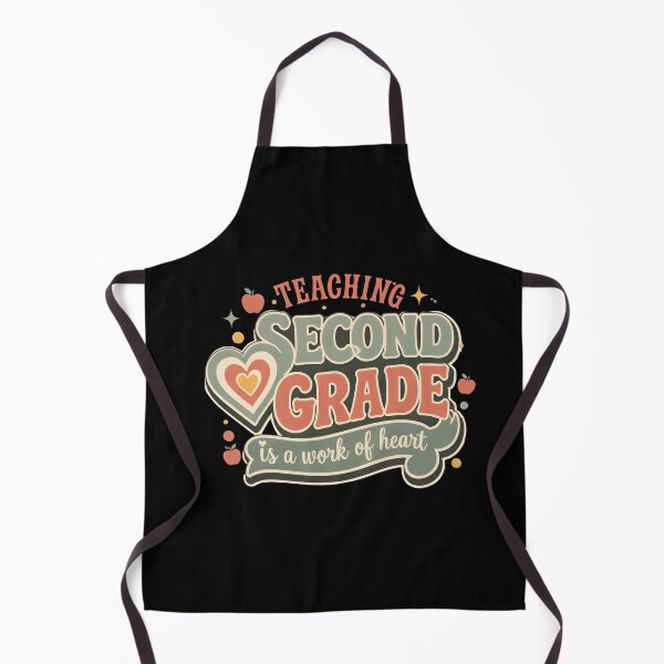 Item preview, Retro Groovy Teaching Second Grade Is A Work Of Heart Teacher T-Shirt designed and sold by FestivityFinds.