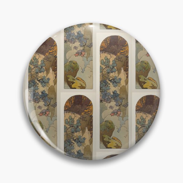 Item preview, Nouveau Pine Trees and Clouds Landscape designed and sold by artofuniverse.