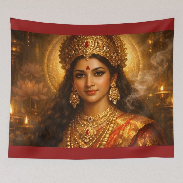 Item preview, Lakshmi Maa – Goddess of Abundance and Golden Blessings designed and sold by SoniaSarkali.