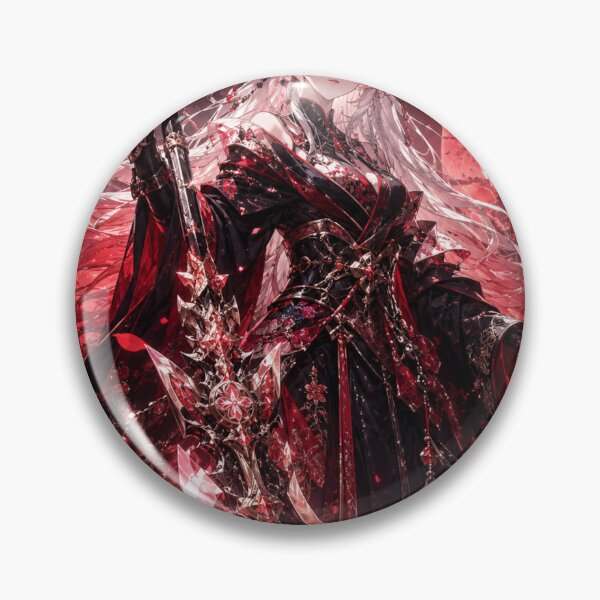 Item preview, Crimson Oni Princess - Original Anime Yokai Warrior with Crystal Naginata | Dark Fantasy Ar designed and sold by Sticleg.