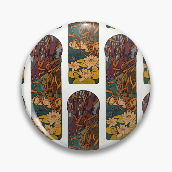 Item preview, Water Lilies and Dragonflies Stained Glass designed and sold by artofuniverse.